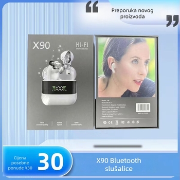 X90 Bluetooth bežične slušalice, dugotrajna baterija, Hi‑Fi zvuk, redukcija buke, digitalni zaslon, za gaming