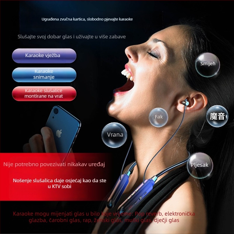 Novo 5.1 Bluetooth slušalice s ušnim monitorom, višestruke namjene za živo karaoke, bežične, privatni model