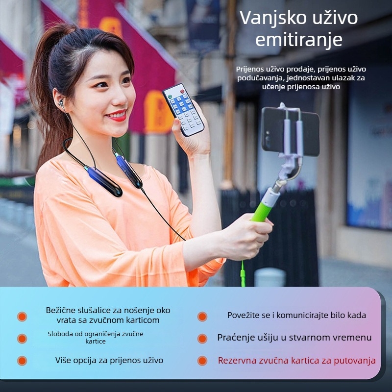 Novo 5.1 Bluetooth slušalice s ušnim monitorom, višestruke namjene za živo karaoke, bežične, privatni model