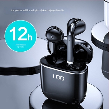 TWS Bluetooth slušalice privatnog modela, 12 sati trajanja baterije, Bluetooth 5.0, stereo, pravi bežični, u uho