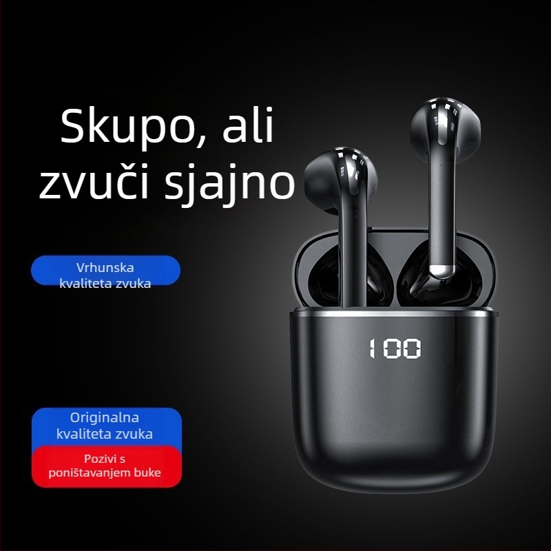 TWS Bluetooth slušalice privatnog modela, 12 sati trajanja baterije, Bluetooth 5.0, stereo, pravi bežični, u uho