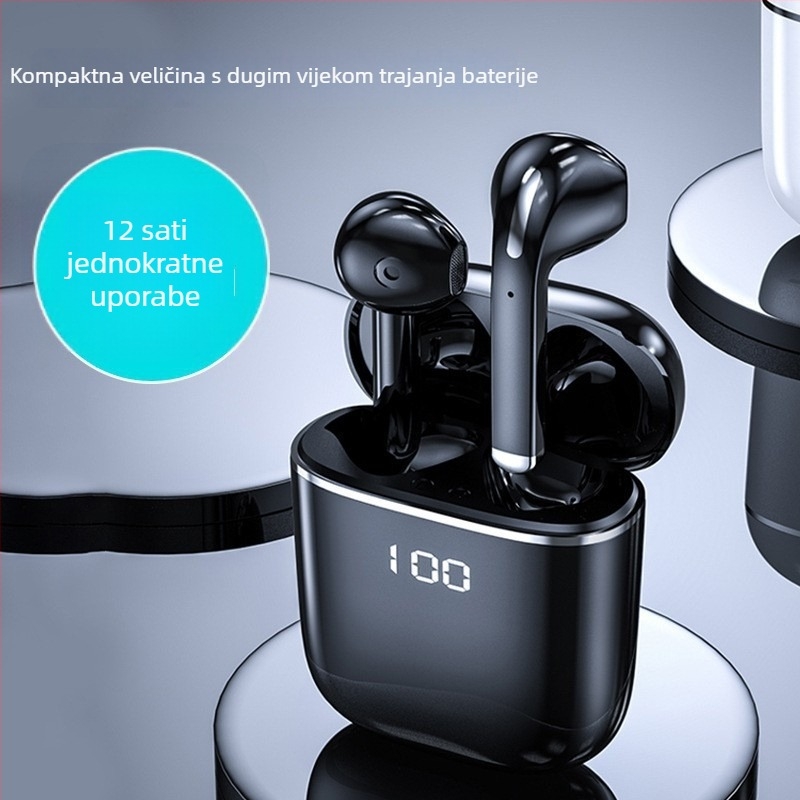 TWS Bluetooth slušalice privatnog modela, 12 sati trajanja baterije, Bluetooth 5.0, stereo, pravi bežični, u uho
