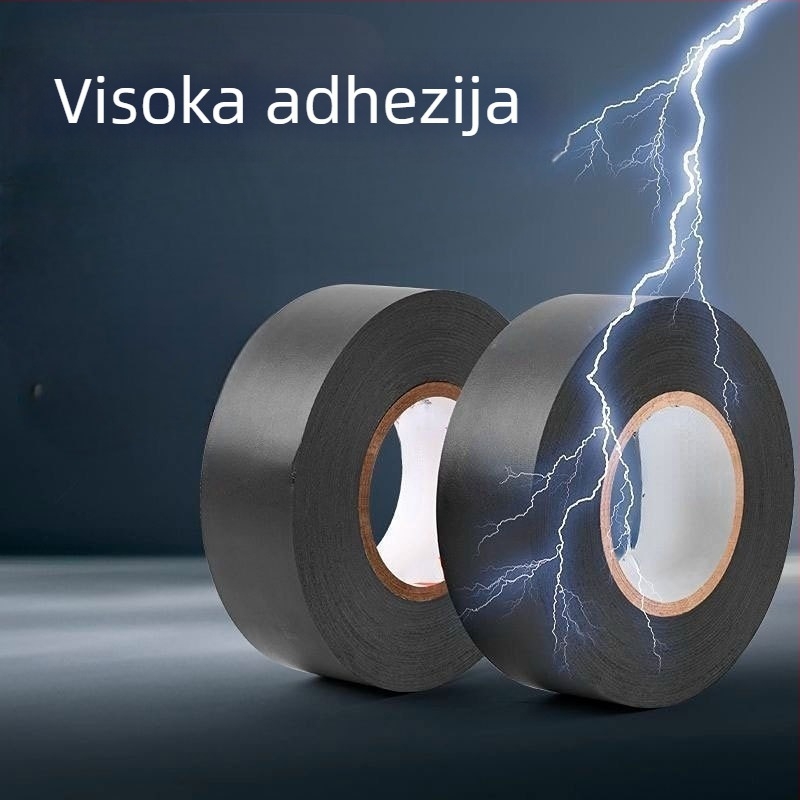PVC električna izolacijska traka, crna, visoka adhezija, otporna na visoke temperature, vodootporna, veliki valjak, duljine 8/10/15 m