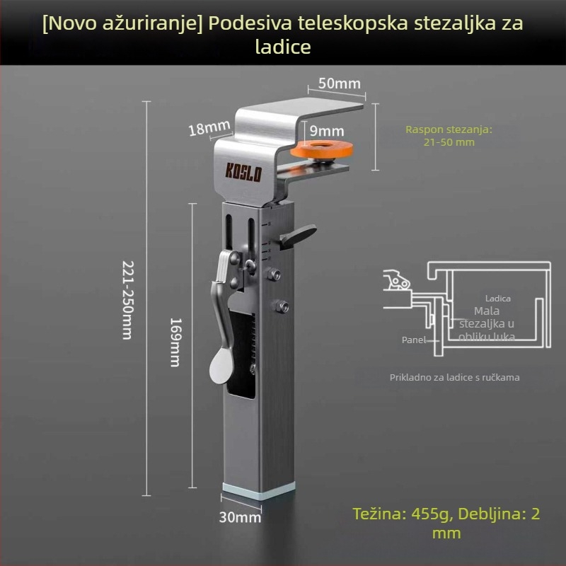Nerđajući čelični klip za montažu ladice i učvršivač ploča – alat za stolariju