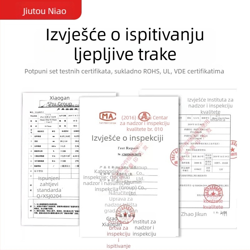 Nine-Headed Bird PVC električna izolacijska traka, vodootporna, crna, širina 18 mm, duljina 15–20 m
