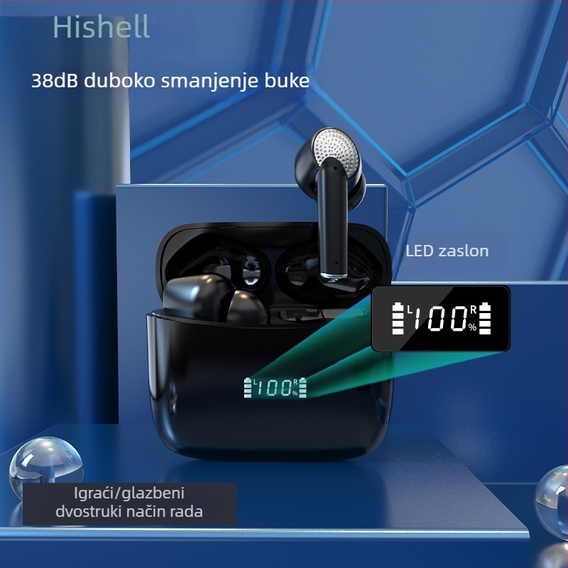 Bežične Bluetooth slušalice s ANC/ENC redukcijom buke, LED zaslon, in-ear dizajn, TWS, dugotrajna baterija za poslovnu uporabu