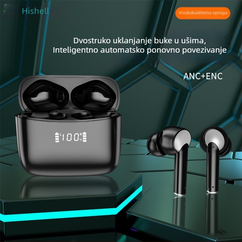 Bežične Bluetooth slušalice s ANC/ENC redukcijom buke, LED zaslon, in-ear dizajn, TWS, dugotrajna baterija za poslovnu uporabu