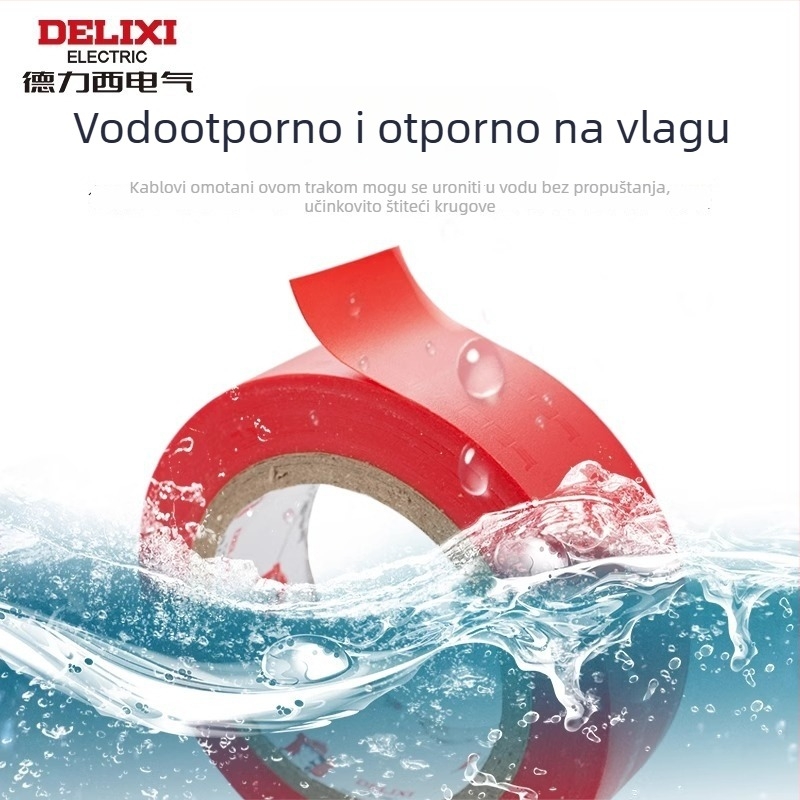 Delixi ekološki prihvatljiva bezolovna električna traka, vatrootporna izolacijska traka, vodootporna, otporna na visoke temperature, crna