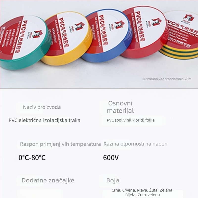 Delixi ekološki prihvatljiva bezolovna električna traka, vatrootporna izolacijska traka, vodootporna, otporna na visoke temperature, crna