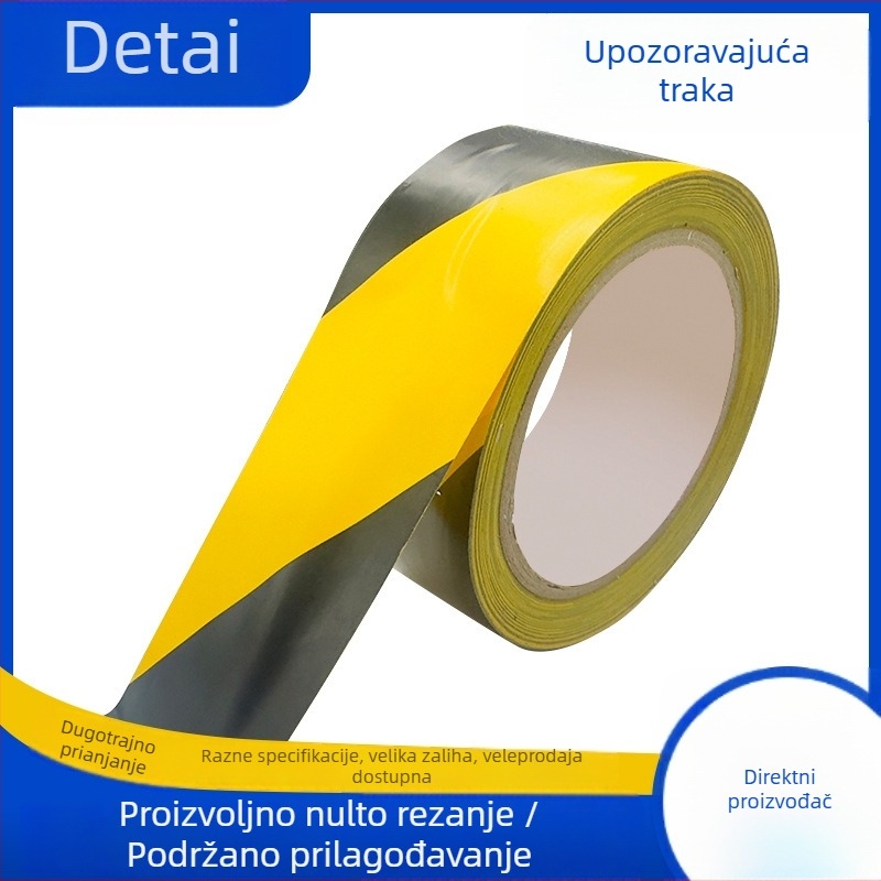 PVC upozoravajuća traka za gradilišta s visokim prozirnim označavanjem poda za zebru prijelaz i parkirna mjesta, traka za cijevi PVC