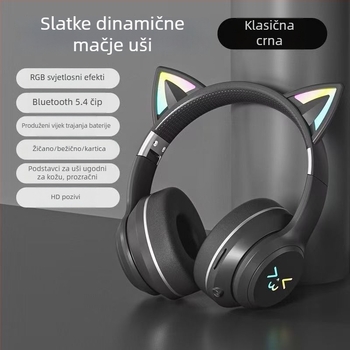 Xianxi Cartoon Bluetooth bežične over-ear slušalice s LED osvjetljenjem, ANC, mikrofon, duga baterija, za mobitel i PC