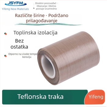 PTFE teflonska traka za brtvljenje i izolaciju, visoka temperatura otpornost, širina 10-50 mm, duljina 10 m, debljina 0.13/0.18/0.25 mm, otporna na kiseline i abraziju