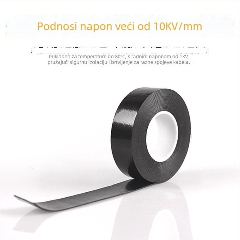 J-20 dvostruka vodootporna električna izolacijska traka od butilne gume, 5 m x 23 mm x 0,08 mm, crna, 1,5 kV