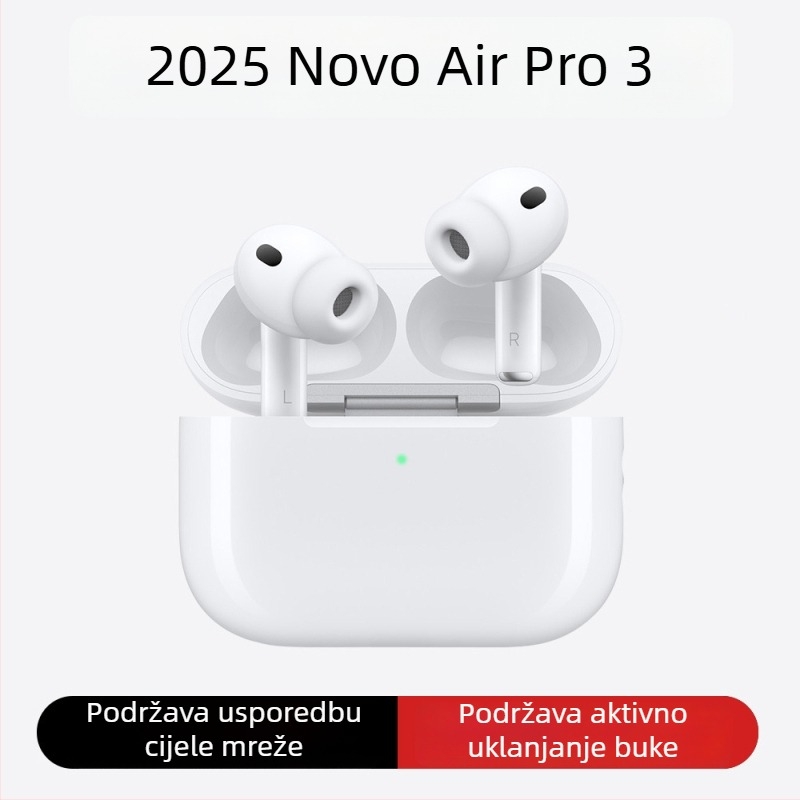 AirPro3 Bluetooth slušalice s redukcijom šuma, in-ear bežične, kompatibilne s Apple i Android, 2025 vrhunski zvuk