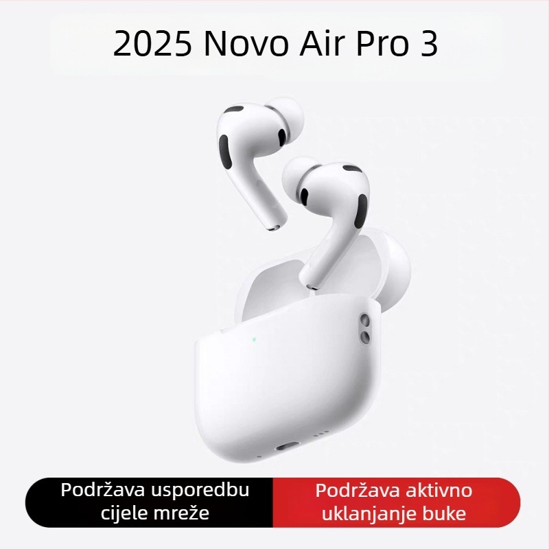 AirPro3 Bluetooth slušalice s redukcijom šuma, in-ear bežične, kompatibilne s Apple i Android, 2025 vrhunski zvuk