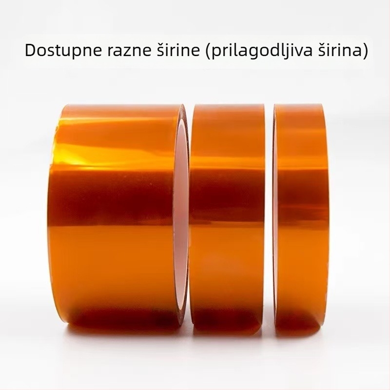 Dvostrana izolacijska traka od poliimida sa silikonskim ljepilom, otporna na visoke temperature, duljina 33 m, debljina 0,1 mm