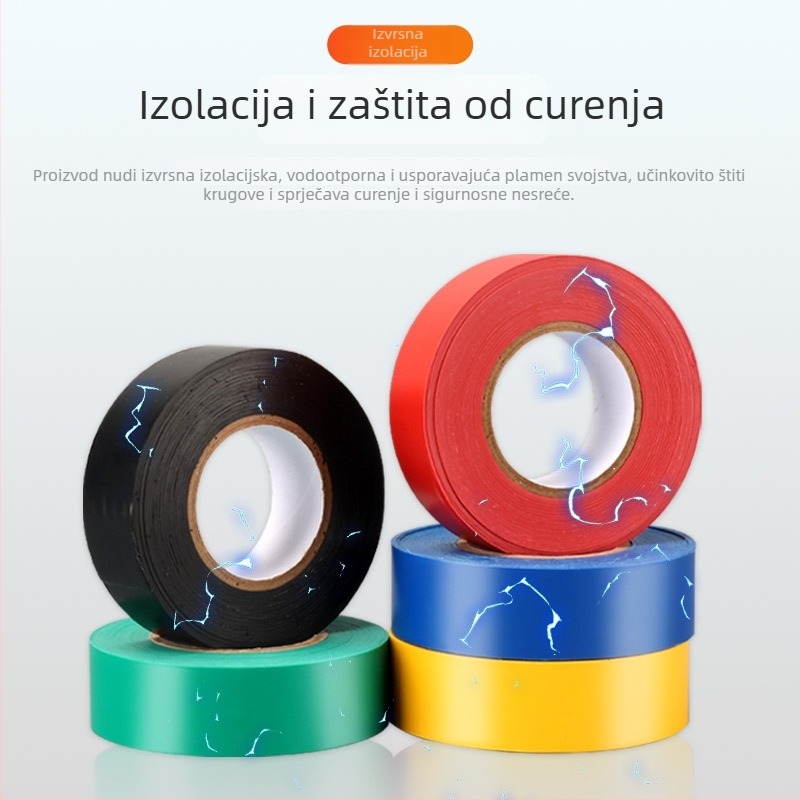 Nelepljiva PVC šarena traka, širine 22 mm, dvostrana izolacijska traka za kabelske žice, duljina 16 m