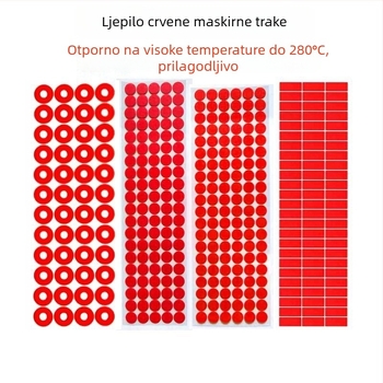 Poliimidna visokotemperaturna maskirajuća traka za prijenos topline, antistatična, dvostrana, smeđo-zlatni kontakti, PET podloga, akrilno ljepilo, 150–180°C