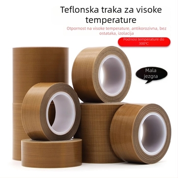 PTFE traka visoke temperature, zaštita od topline i otporna na habanje, 13 mm × 10 m, debljina 0,13 mm, za visokotemperaturnu izolaciju i brtvljenje