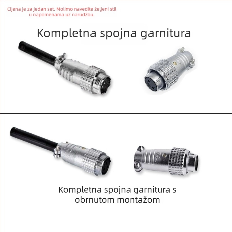 Teški P16 avijacijski spojnik i utičnica, 2–4 vodiča, četverokutna prirubnica sa poklopcem, kružna utičnica, za industrijske strojeve, muški i ženski konektor