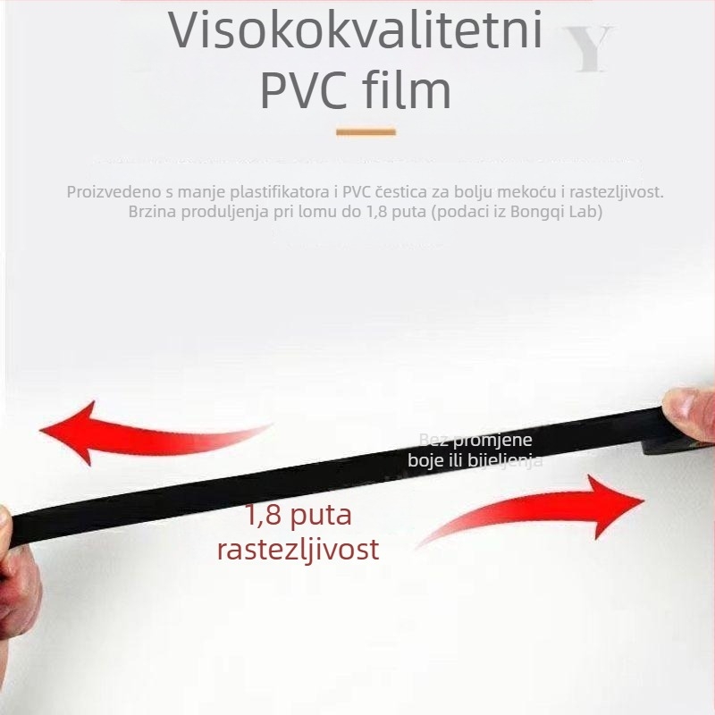 Crna PVC električna izolacijska traka, vodootporna, otporna na vatru, ultra-tanka, otporna na habanje, velika rolna