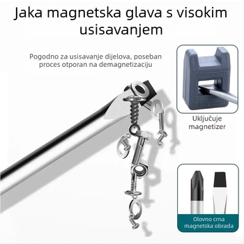 Magnetski set odvijača, 10 komada, uključujući Phillips i ravne odvijače
