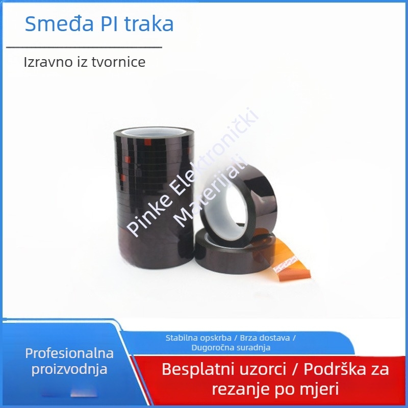 Smeđa debela visokotemperaturna poliimidna traka za zlatne prste FPC sklopova, 260°C, fleksibilna PCB traka
