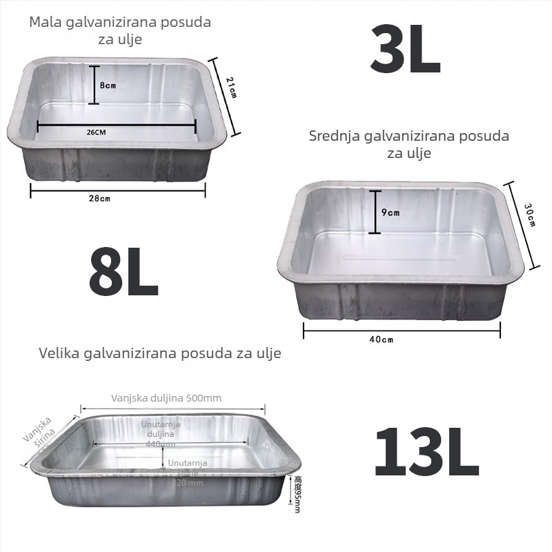 Debeli plastični spremnik za ulje 10L/15L za auto servis, posuda za ispuštanje ulja i tava za čišćenje dijelova