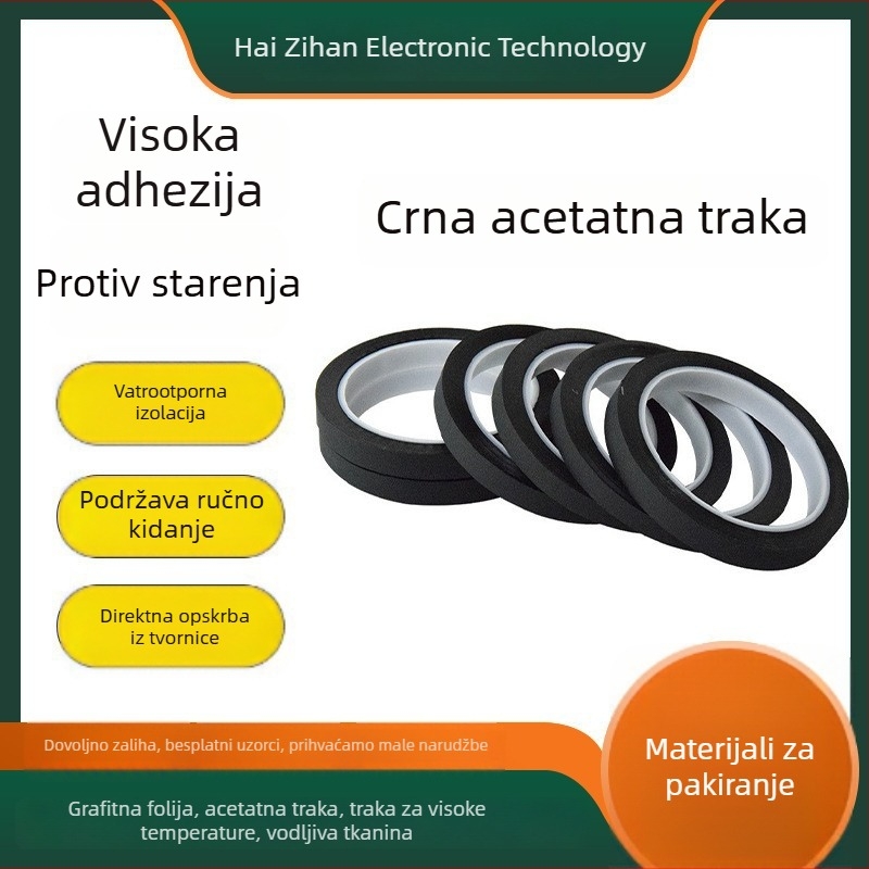 Vatrootporna acetatna tkaninska traka za električnu izolaciju, otporna na visoke temperature, lako se kida ručno