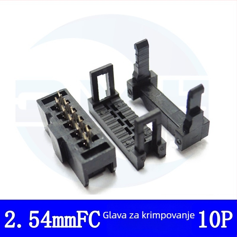 2,54 mm siva traka kabel IDC muški header, crni konektor, 10P/40P/16-pins
