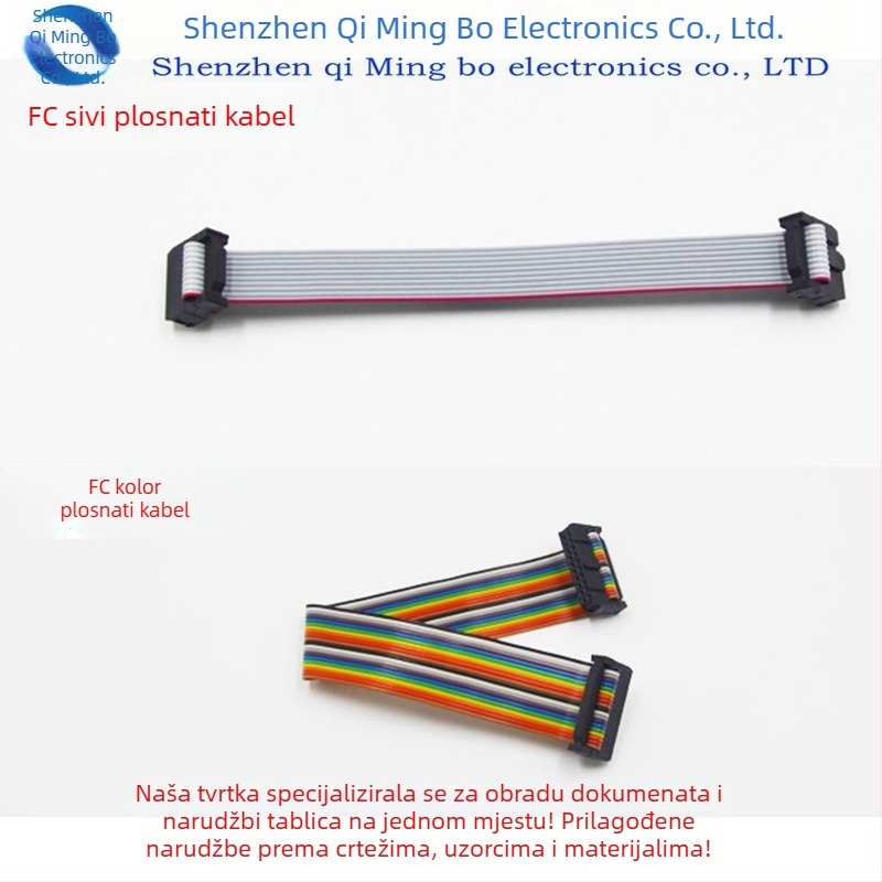 2,54 mm siva traka kabel IDC muški header, crni konektor, 10P/40P/16-pins