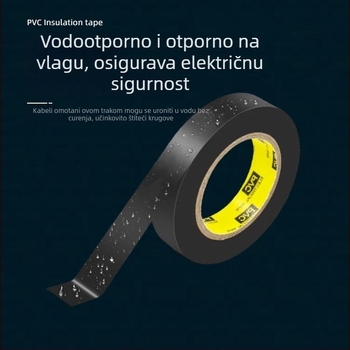 PVC električna izolacijska traka, crna, široka rola, visoka adhezija, vodootporna i otporna na koroziju, za električne kablove i cijevi