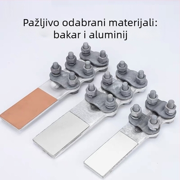 Bakro-aluminijska prijelazna stezaljka, 180 mm², oprema za braziranje, električni priključci