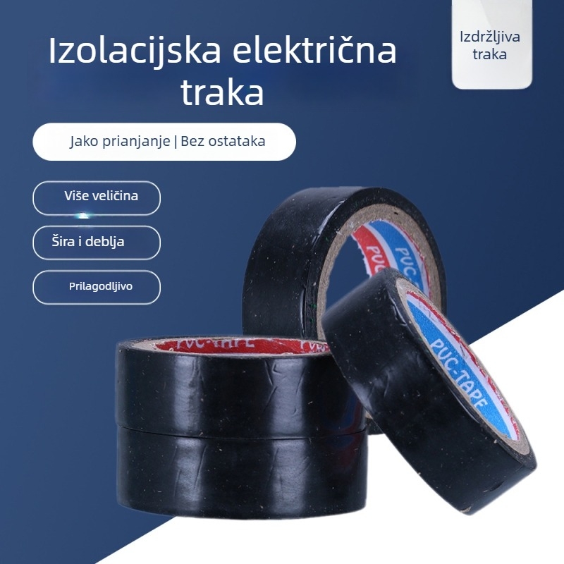 Visokotemperaturna izolacijska električna traka, široka traka za omotavanje cijevi, vodootporna, vatrootporna, crna, jednostrana