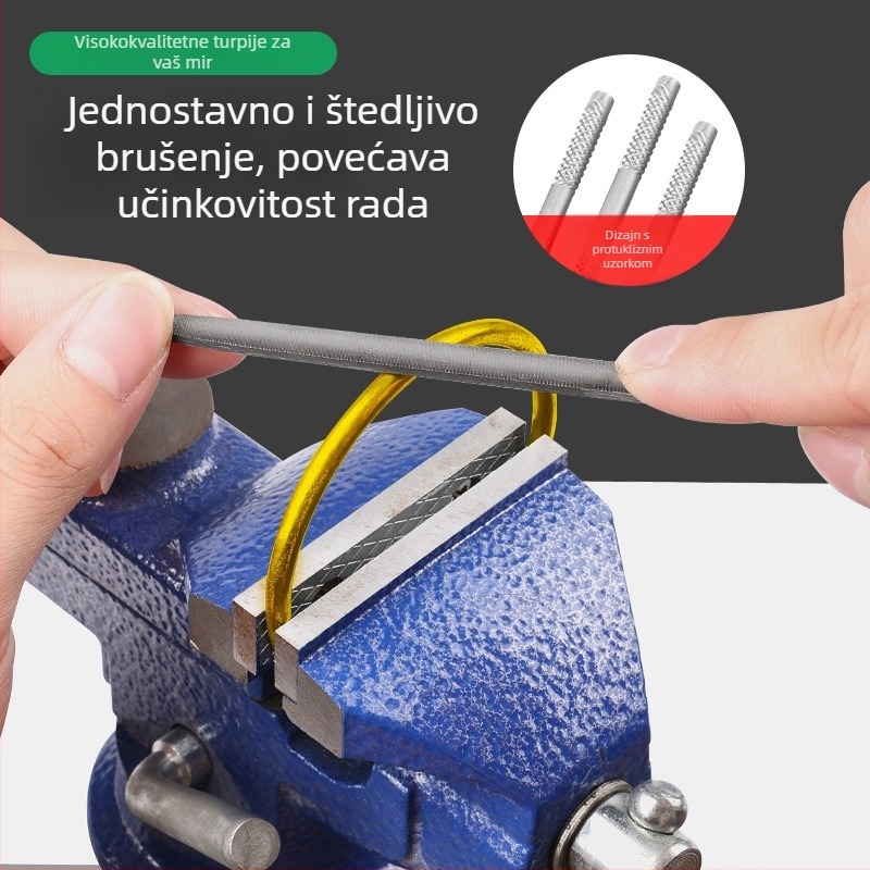 Kutija s kompletnim setom fajlova za oblikovanje nakita: polukružni, trokutasti i kružni fajl; dorada zlata i srebra, uklanjanje oštrih rubova, DIY pozlaćivanje