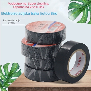 Crna PVC električna izolacijska traka, vodootporna, otporna na visoke temperature, s jakim prianjanjem