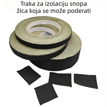 Crna acetatna platnena traka za fiksiranje i izolaciju LCD kabel, vatrootporna, debljina 0,12–0,20 mm, duljina 30 m