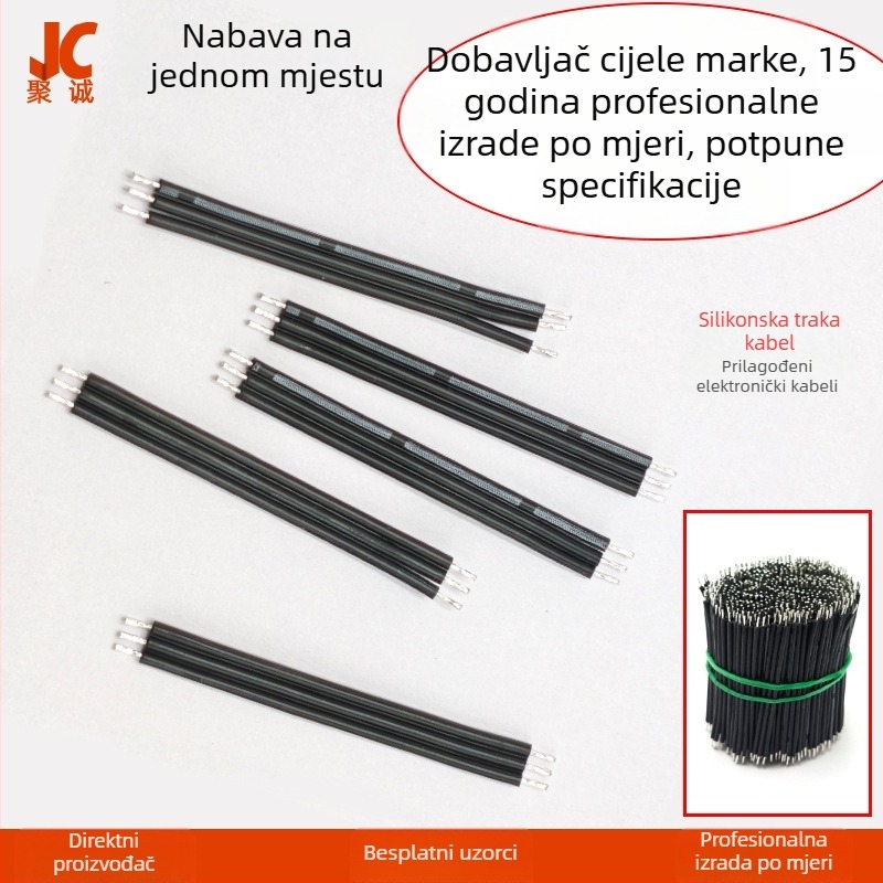 Višezilni visokotemperaturni silikon kabel, izuzetno mekan silikon vodič, prilagođeni kabel s konektorima premazanim cinkom na oba kraja
