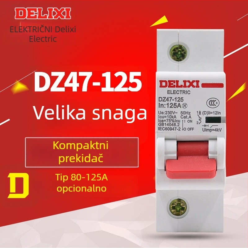 Delixi DZ47-125 serija kućni automatski prekidač 1P 80A 125A 220V