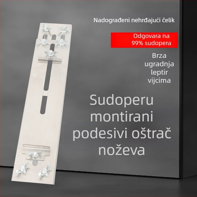 Nehrđajući čelični držač kamena za šiljenje za sudoperu, teleskopski prilagodljiv kuhinjski držač