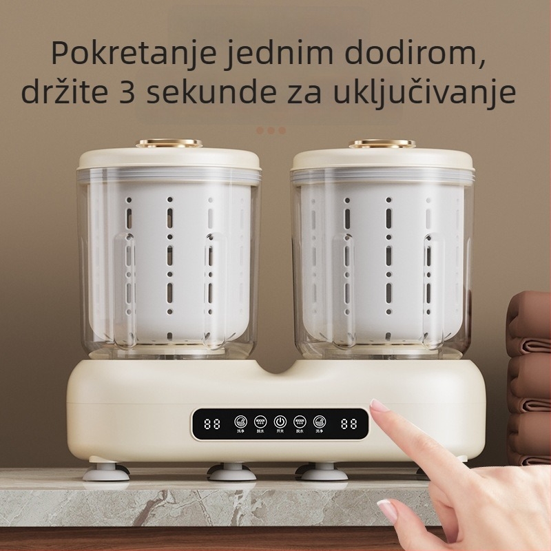 Nova bežična mini perilica za donje rublje s dvostrukim bubnjem, prijenosna i potpuno automatska