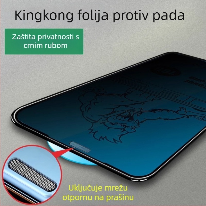 Xiyue HD kaljeno zaštitno staklo za zaslon iPhone 14 — Privatnost, Potpuna zaštita zaslona, Otporno na padove, Prašina, Otisci prstiju