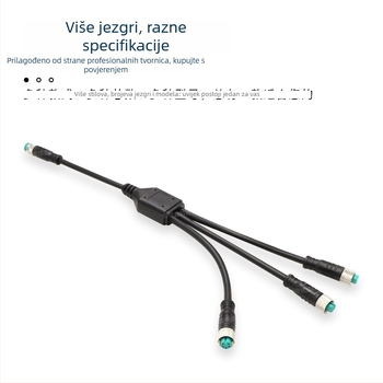 Y-tip vodootporan kabel 1-3, 5-žilni metalni konektor za napajanje senzora automobila
