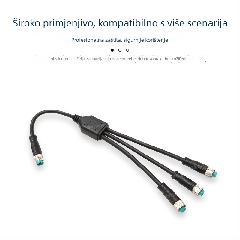 Y-tip vodootporan kabel 1-3, 5-žilni metalni konektor za napajanje senzora automobila