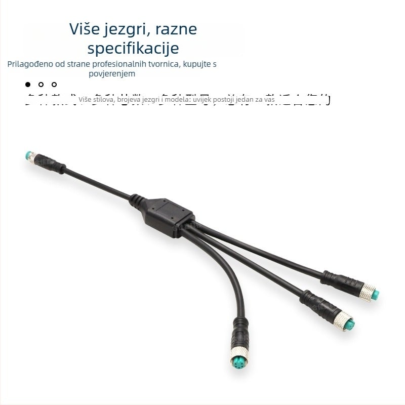 Y-tip vodootporan kabel 1-3, 5-žilni metalni konektor za napajanje senzora automobila