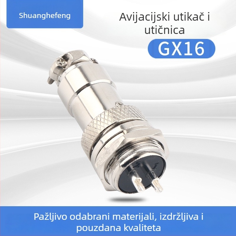GX16 avionski utikač, precizno obrađen, kabel za napajanje s 4 vodiča