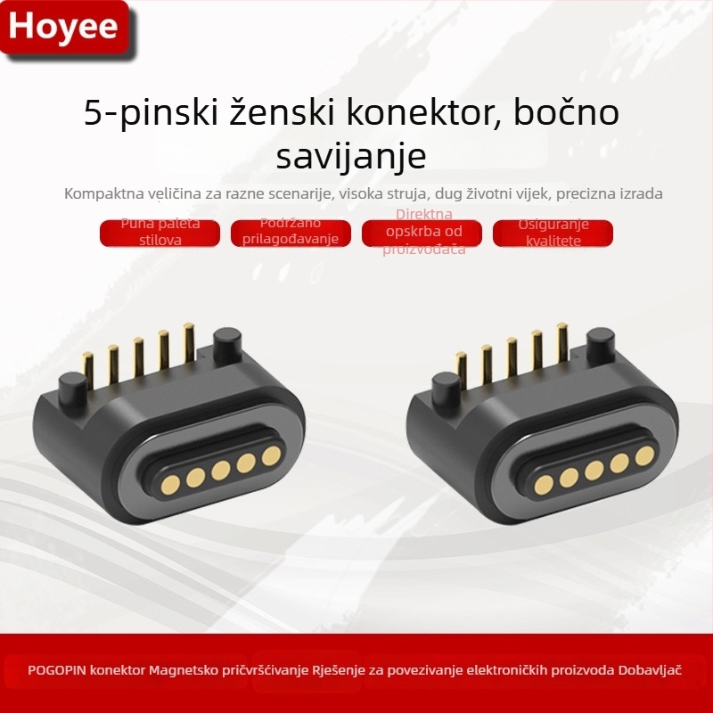 5-pinski ženski magnetski DC priključak, pravokutan
