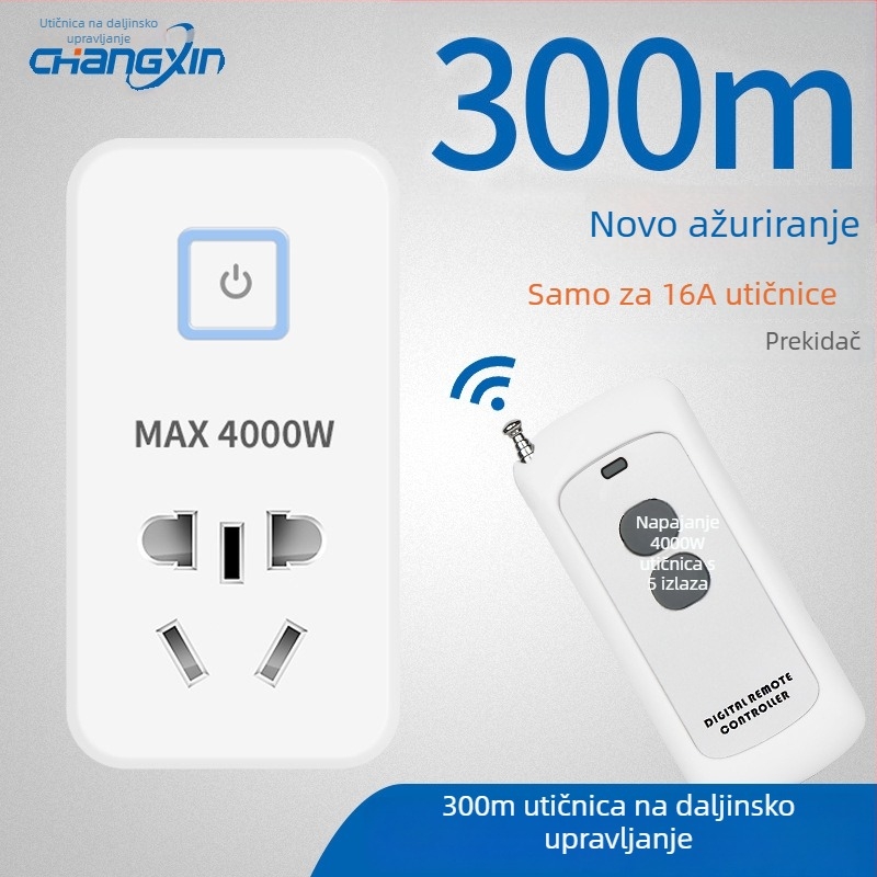 Daljinski upravljana utična utičnica s prekidačem, 16 A, 4000 W