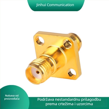 SMA-KFK RF konektor, samica, PCB adapter s četiri otvora, RF konektor s dvostrukim navojem