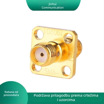 SMA-KFK RF konektor, samica, PCB adapter s četiri otvora, RF konektor s dvostrukim navojem